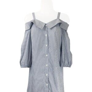 Chelsea28 Cold Shoulder Striped Shirt Dress - Size S